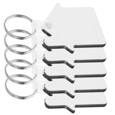 Imagem de Lurrose 5 Unidades Porta-chaves Do Carro Artesanato De Chaveiro Diy Chaveiro De Sublimação Diy Decoração De Chaveiro Pendurado Tag Chaveiros Lar Liga De Alumínio Branco Personalidade