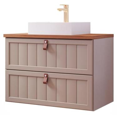 Imagem de Gabinete Banheiro em Mdf com Cuba 80cm Mgm Sense Cinza