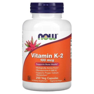 Imagem de Vitamina K2 100 Mcg 250 Cápsulas Vegetais Now Foods