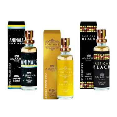 Imagem de Kit 3 Perfume Masculino Amakha Paris Animals Fast Fortune