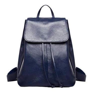 Imagem de Mochila de couro legitima para mulheres Bolsa de sombra de couro macio elegante e multifuncional para escritório e compras (A)