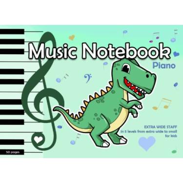 Imagem de Caderno de música Piano para crianças, equipe extra ampla, 50 páginas: caderno de partituras em branco para aulas de piano, aulas de teoria, aulas de música