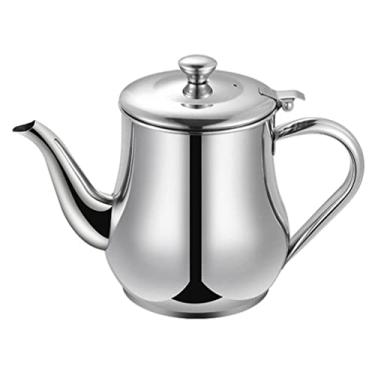 Imagem de Yardwe Pote de filtro de óleo de aço inoxidável, recipiente de graxa com filtro de malha fina, frascos dispensadores de óleo lata de armazenamento de óleo para cozinha doméstica (946 ml)