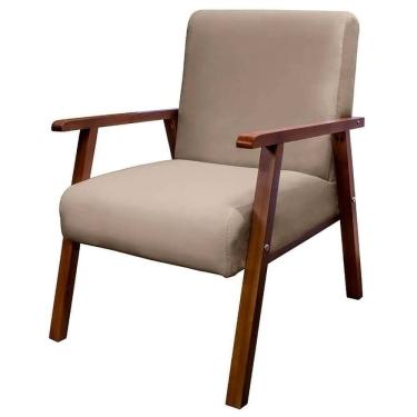 Imagem de Poltrona Decorativa Bally Quarto Infantil de Criança Veludo Capuccino - WD Decor