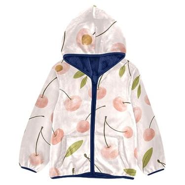 Imagem de KLL Aquarela Rosa Claro Cereja Criança Menino Jaqueta de Lã Infantil Meninas Roupas Azul Marinho Simples Roupas de Bebê 3T, Aquarela, rosa claro, cereja, 9-10 Anos