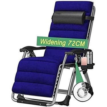 Imagem de Espreguiçadeiras reclináveis, cadeira reclinável ao ar livre de gravidade zero com suporte para copos, cadeira espreguiçadeira extra larga ajustável para pátio, jardim, praia, piscina com a