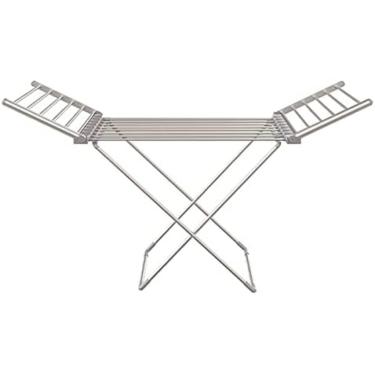 Imagem de Airer de roupas aquecido, secador de roupas elétrico aquecido, máquina de secar roupas elétrica com 18 barras aquecidas, secador estável de airer dobrável para casa, lavanderia