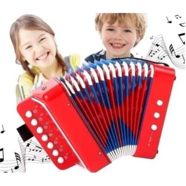 Imagem de Instrumento Musical Acordeon Infantil Gaita 3 Baixos Com Alça - Fun Ga