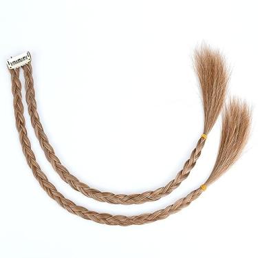 Imagem de DIGUAN Tiara de cabelo sintético trançado com 3 fios e tranças de cabelo sintético trançado com clipe, acessório de cabelo para mulheres, meninas (duplo fino, loiro caramelo)