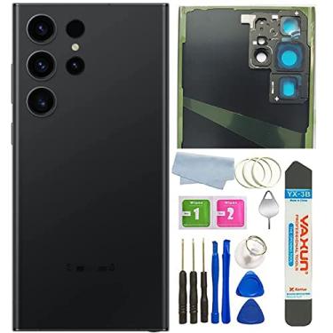 Imagem de Capa de vidro traseira para Galaxy S23 Ultra Substituição para Samsung Galaxy S23 Ultra 5G Capa de vidro traseira com fitas pré-instaladas (não adequada para S23/S23+ Plus) (Phantom Black)