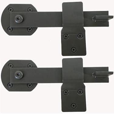 Imagem de Fechadura de porta rústica para barra, porta de armário de 16,5 cm de comprimento, resistente com revestimento em pó de ferro (2 conjuntos, prata antiga)