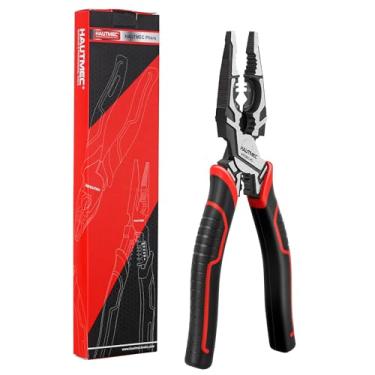 Imagem de HAUTMEC Pro Ferramenta de descascador de fios multifuncional de 20 cm alicate de linha cortador de cabos, ferramenta de crimpagem de terminais elétricos, chave de fixação de alta alavancagem, design