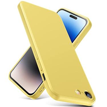 Imagem de YSLBWLE Capa para iPhone SE 2022/iPhone SE 2020/iPhone 8/iPhone 7, capa fina de silicone líquido, à prova de choque, capa fina para iPhone SE 2022, capa amarela 2-IP8g-10