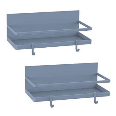 Imagem de Thipoten Suporte magnético para especiarias, prateleira magnética forte com 2 ganchos removíveis, economia de espaço perfeita para cozinha/apartamento pequeno, armário de metal incrível para guardar