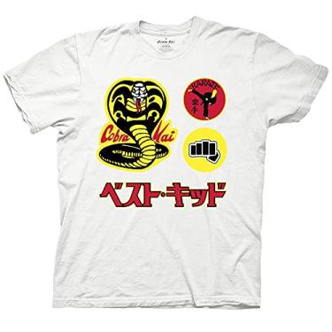 Imagem de Camiseta masculina Cobra Kai Dojo - Camiseta Netflix Cobra Kai - Camiseta gráfica Johnny Lawrence e Daniel LaRusso, Branco, M
