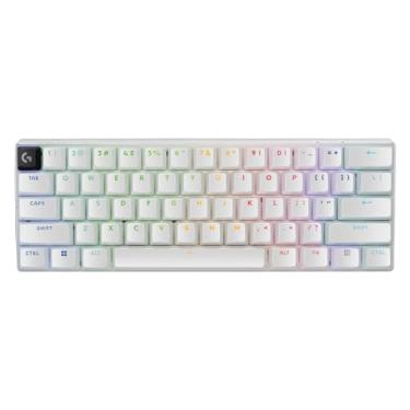 Imagem de Teclado Mecânico Gamer Sem Fio Logitech G PRO X 60 LIGHTSPEED com Design Ultra Compacto TKL 60%, Switch Óptico GX Tactile, RGB LIGHTSYNC, Conexão Bluetooth ou USB, Compatível com Windows - Branco