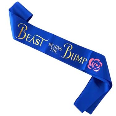 Imagem de Faixa Daddy to Be para chá de bebê, Beast Behind The Bump Sash, ideias de presente para pai em breve, anúncio de gravidez, menino ou menina, revelação de gênero rosa ou azul, decorações de festa do p