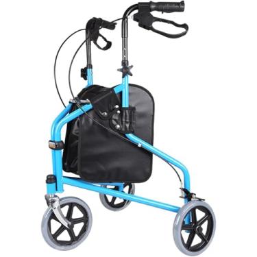 Imagem de Andador rolante de 3 rodas - leve e dobrável, dobrável para serviço pesado com três rodas para uso interno/externo para idosos, idosos, homens, mulheres