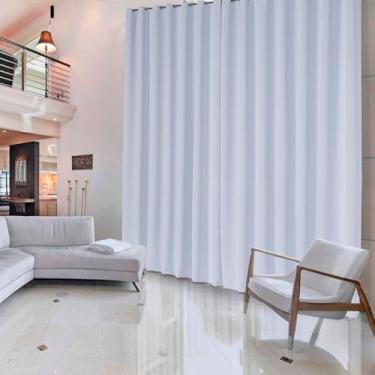 Imagem de Cortina Blackout, Blecaute, Tecido Corta Luz em 95%, Trama Dupla, Varão Simples, Quarto, Sala, Escritório. (Gelo, 400x280)