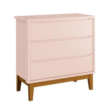 Imagem de Cômoda Gaveteiro Infantil New Classic Rosa com Pés Madeira – Reller