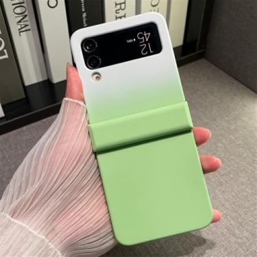 Imagem de Para Galaxy Z Flip6 ZFlip 6 5 Matte Gradient Slim Case para Samsung Z Flip 4 3 Flip3 Zflip5 Capa dura com dobradiça de cor dupla, branco amarelo, para Zflip5