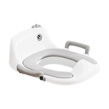 Imagem de Amagogo Assento de penico para bebês Assento de penico se adapta à maioria dos vasos sanitários Economia de espaço Confortável com alças Assento de vaso, Cinza
