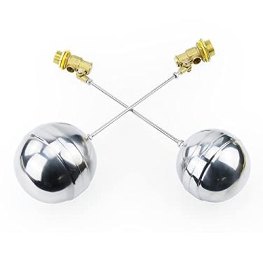 Imagem de Floating Ball Valve, 1/2" 3/4" 1" Brass Float Valve Cold and Hot Water Tank Floating Ball Valve SS201 Stem Flow Control Cistern/Expansion Tanks Silver(1/2",1Pc)