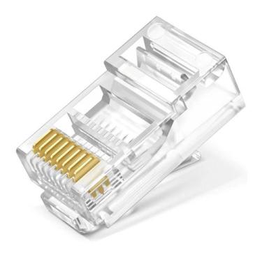 Imagem de Conector De Rede Rj45 Utp Cat6 8p8c Embalagem Com 100 Un - Comprei onl