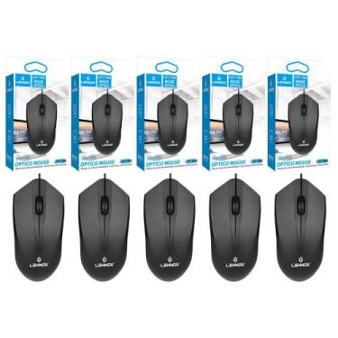 Imagem de Kit 5 Mouse Usb Optico 1600dpi 3 Botões Pc Notebook Preço de Atacado R