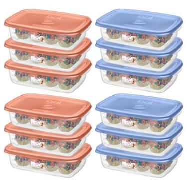 Imagem de Kit Potes Plastico 12 Peças Sanremo 785ml Freezer Microondas
