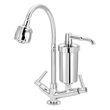 Imagem de Torneira Metal Inox Filtro Gourmet Pia Mesa Cozinha Bancada - Modelar