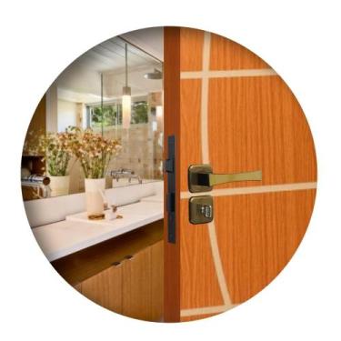 Imagem de Fechadura Roseta Paris Porta Banheiro WC Bronze Latonado MGM