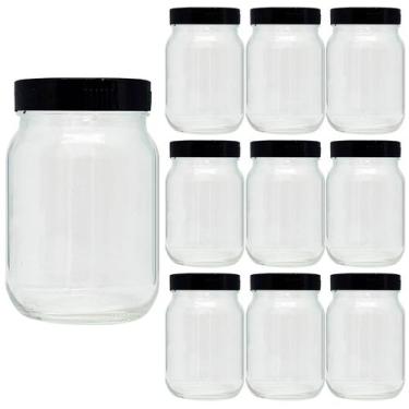 Imagem de Kit 10 Pote de Vidro 267ml Com Tampa Plástica Para Tempero - Super Pot