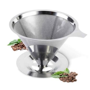 Imagem de Filtro Coador De Café Reutilizável Aço Inox 304 Sem Papel Grande Uso P