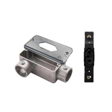 Imagem de Condulete LR+Tampa 1 Mod Losangular Wetzel+Tomada Transmóbil