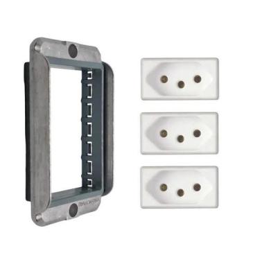 Imagem de Kit Tampa Condulete 1-2-3-4 + 3 Tomadas 10A Tramontina