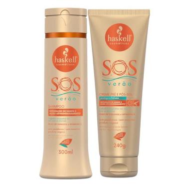 Imagem de Kit S.O.S Verão 1 Shampoo 300ml 1 Creme Pré e Pós Sol 240g Haskell