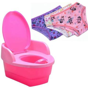 Imagem de Troninho Pinico Degrau Infantil Rosa Menina Piniquinho Vaso Penico Mus