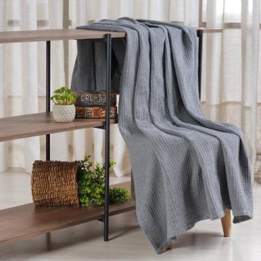 Imagem de Manta Sofá Decorativa 100% Algodão Favo 120x150 - Tessi, Grey