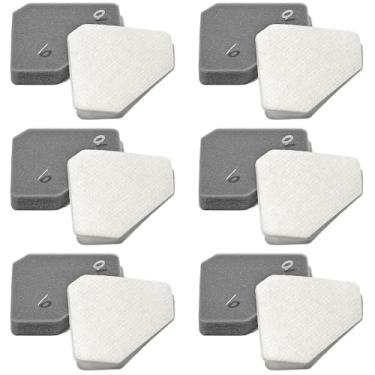 Imagem de Pacote com 6 kits de filtro de feltro de espuma pré-motor BU3523 BU3120 compatíveis com limpador sem fio leve Shark BU3120, aspirador de pó sem fio Shark BU3523 Clean Empty, sistema Shark Auto Empty,