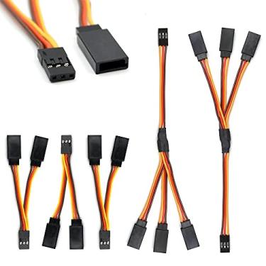 Imagem de Servo Y Harness Splitter Cable 3 Pin Connector Wire Male to Female 4 Way Extension Lead Compatible with JR Futaba RC Car Airplanes (3PCS 1to2 and 2PCS 1to3)