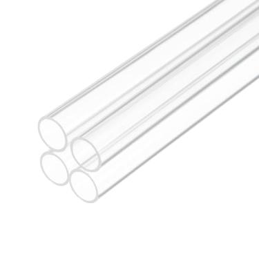 Imagem de Rebower Tubo rígido de plástico transparente de 25,4 cm 10 mm x 12 mm (3/20.3 cm x 1/5.1 cm) Tubo de policarbonato redondo, [para encanamento, hidráulica, aquário, bricolage] - 4 peças