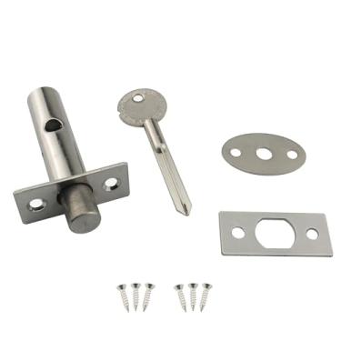 Imagem de JianLing 1 conjunto de fechadura oculta de aço inoxidável com inserções de chave com parafusos 60 mm de manutenção fechadura invisível para porta corta-fogo para portas de moldura resistente ao fogo