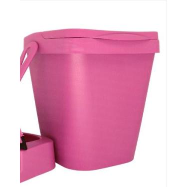 Imagem de Lixeira Com Tampa Rosa 4,8 Litros Elegance - PLASMARC, Rosa