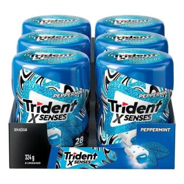 Imagem de Chiclete Trident XSenses Peppermint sem Açúcar Garrafa 54g - Caixa com