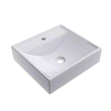 Imagem de Cuba Pia De Apoio Para Banheiro Ravena Marmorite Branca - Móveis Pampa