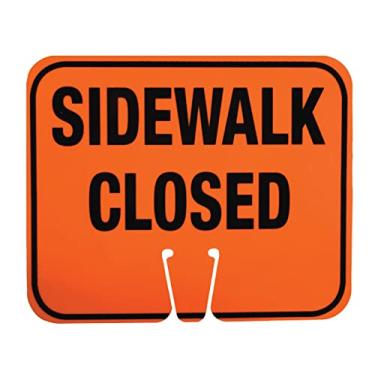 Imagem de Cortina 03-550-SC EZ-IMS ABS Plastic Cone Sign, Legend "SIDEWALK CLOSED", 28cm Width x 33cm Height, Black On Orange