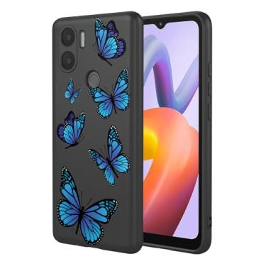 Imagem de HTXWXJC Capa para Redmi A1 Plus, capa para Redmi A2 Plus, capa para Xiaomi Poco C50/Poco C51, à prova de choque, flexível, amortecedora, capa macia de TPU com estampa de borboleta, capa de telefone