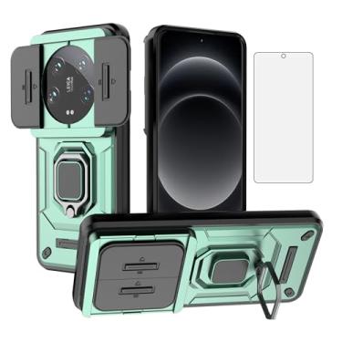 Imagem de Asuwish Capa de celular para Xiaomi 14 Ultra 5G com capa deslizante para câmera de vidro temperado, suporte de anel, resistente, fino, proteção militar, híbrida, celular Mi 14Ultra, feminino,