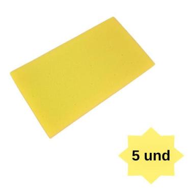 Imagem de 5 Blocos De Espuma Multiuso Amarelo 22cm X 12cm X 6cm - DELPLAS